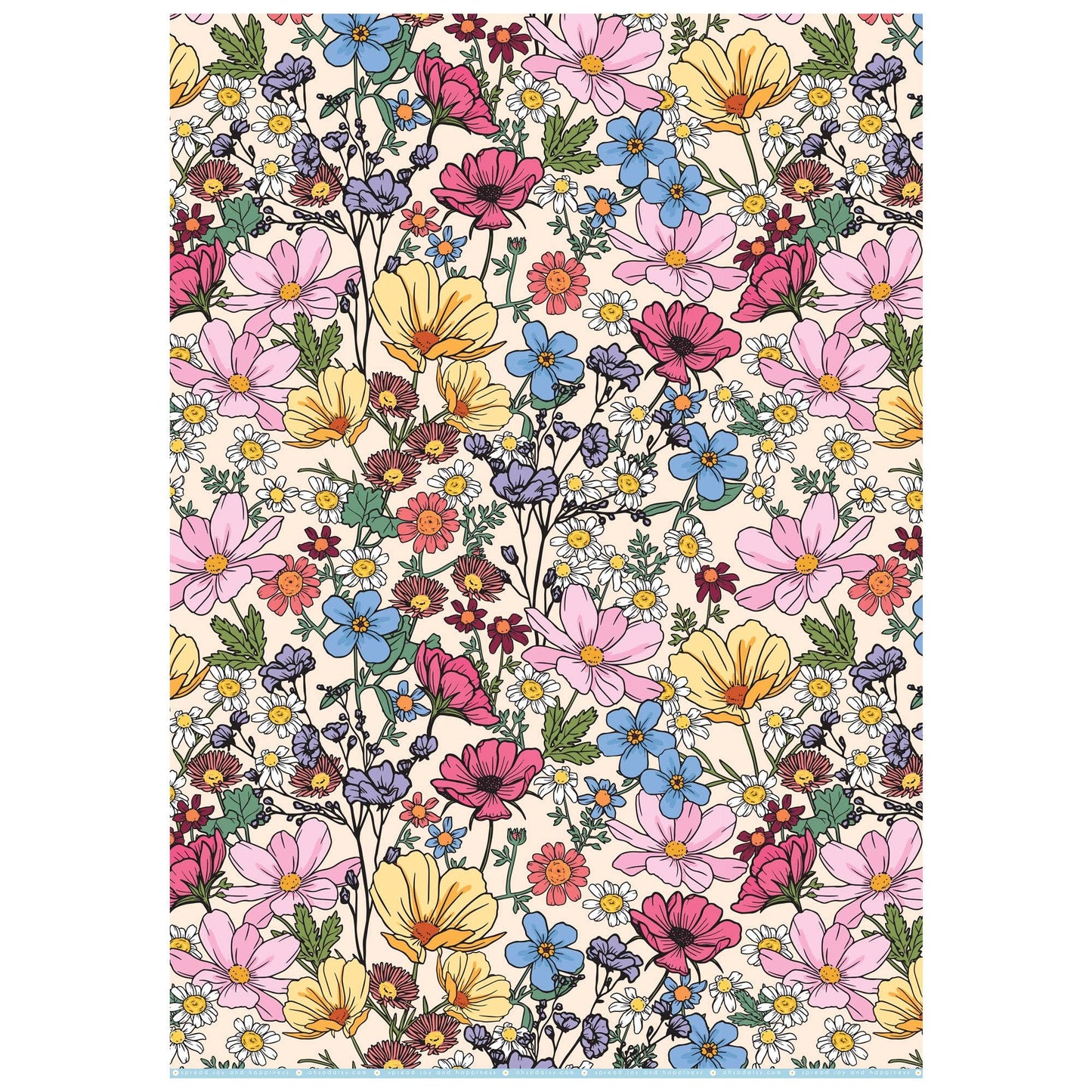 SHE'S A WILDFLOWER FLORAL GIFT WRAP SHEET