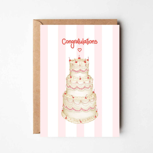 Congratulations Wedding Cake Greeting Card