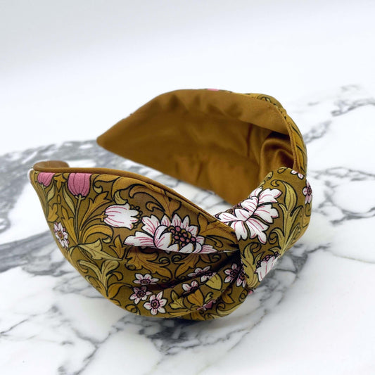 Morris Flat Knot Headband In Mustard
