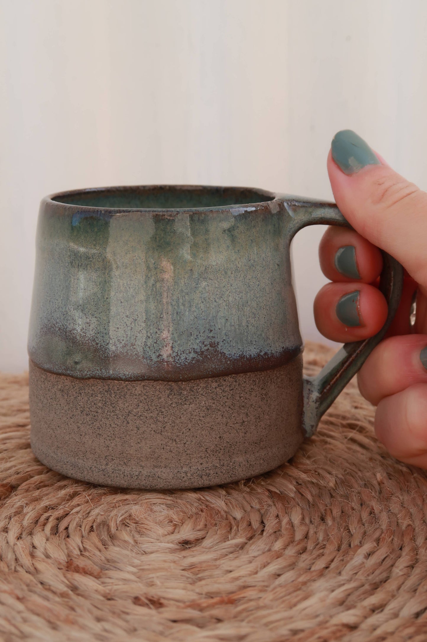 Handmade Ceramic Small Mug - Grey Midnight Sky