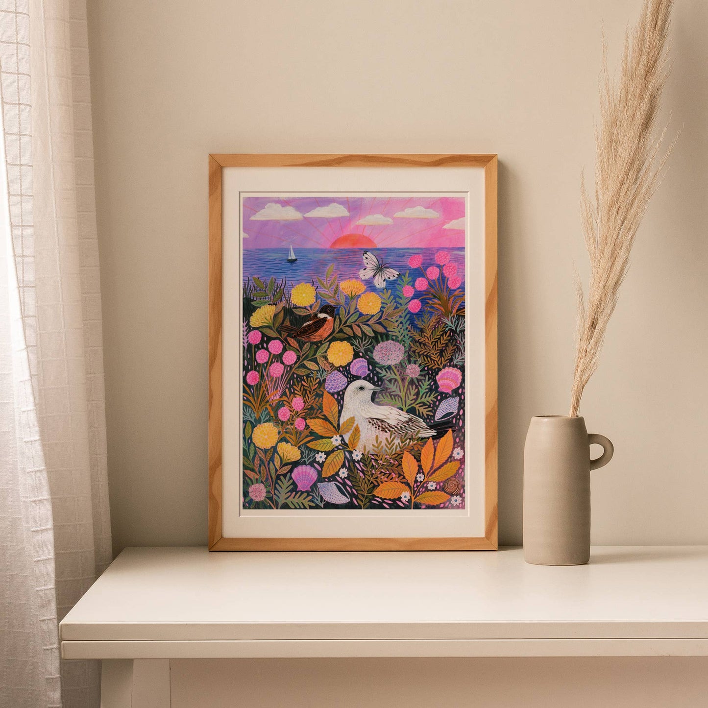 Clifftop Meadow Art Print: A3 - Large