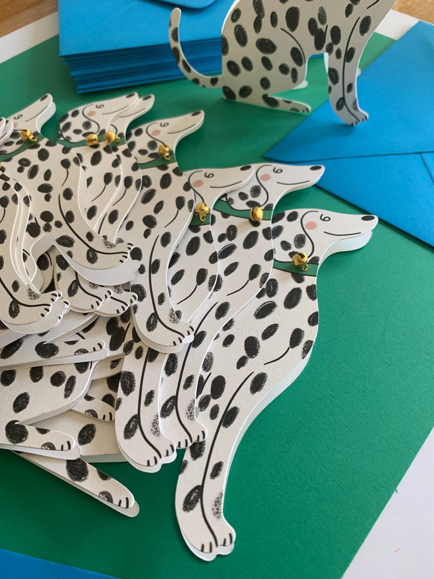 Sitting Dalmatian Shaped Greeting Card with bell: No Bell