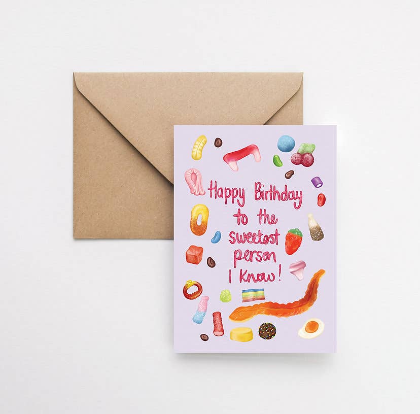 Sweetest Birthday Candy Themed Children's Birthday Card