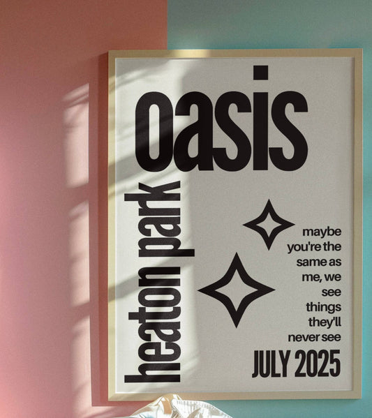 Oasis Heaton Park inspired print : A4