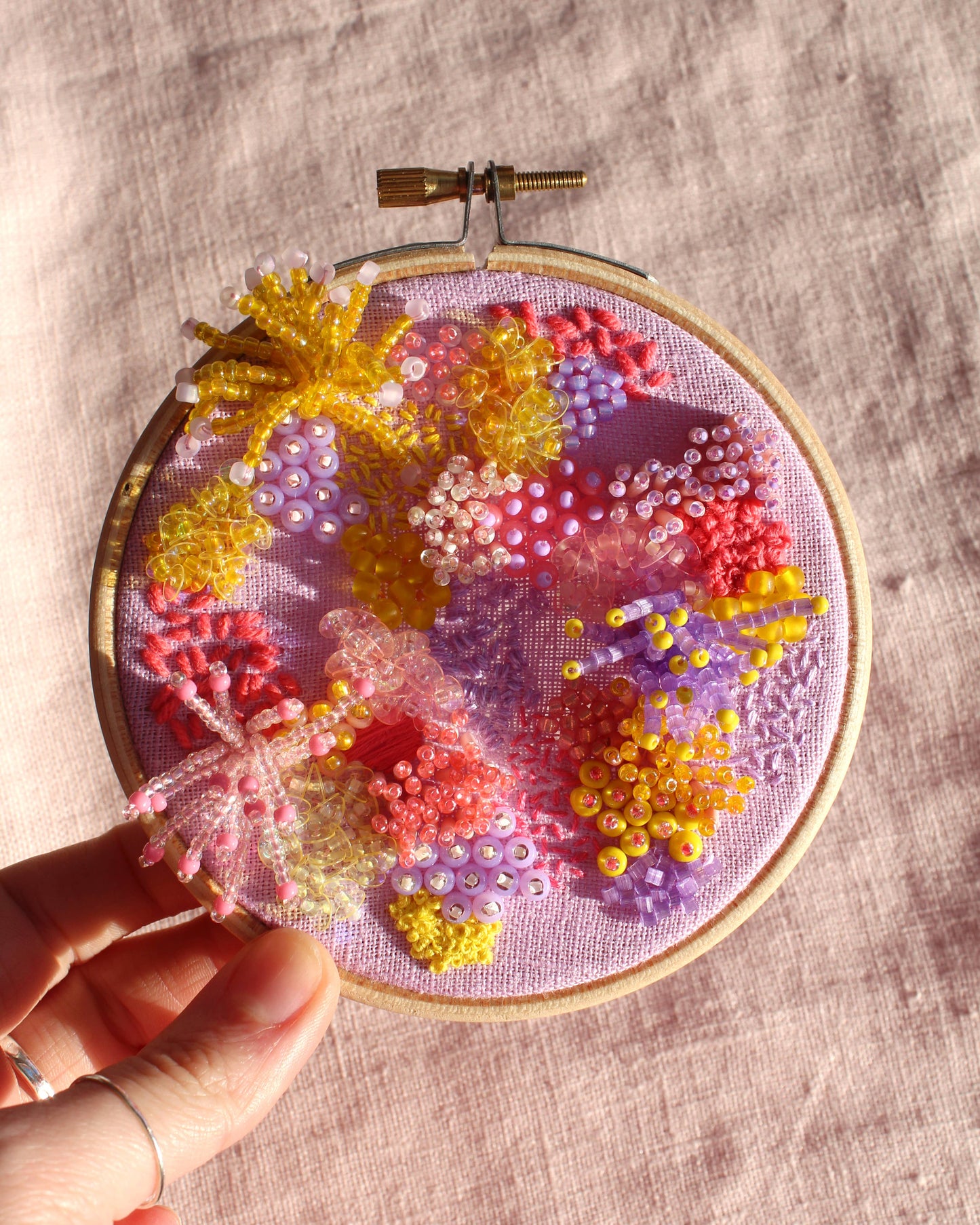 Beaded Embroidery Kit In Lilac