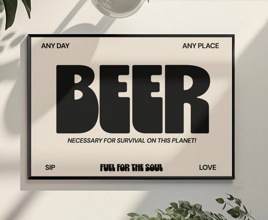 Beer Typography print: A4