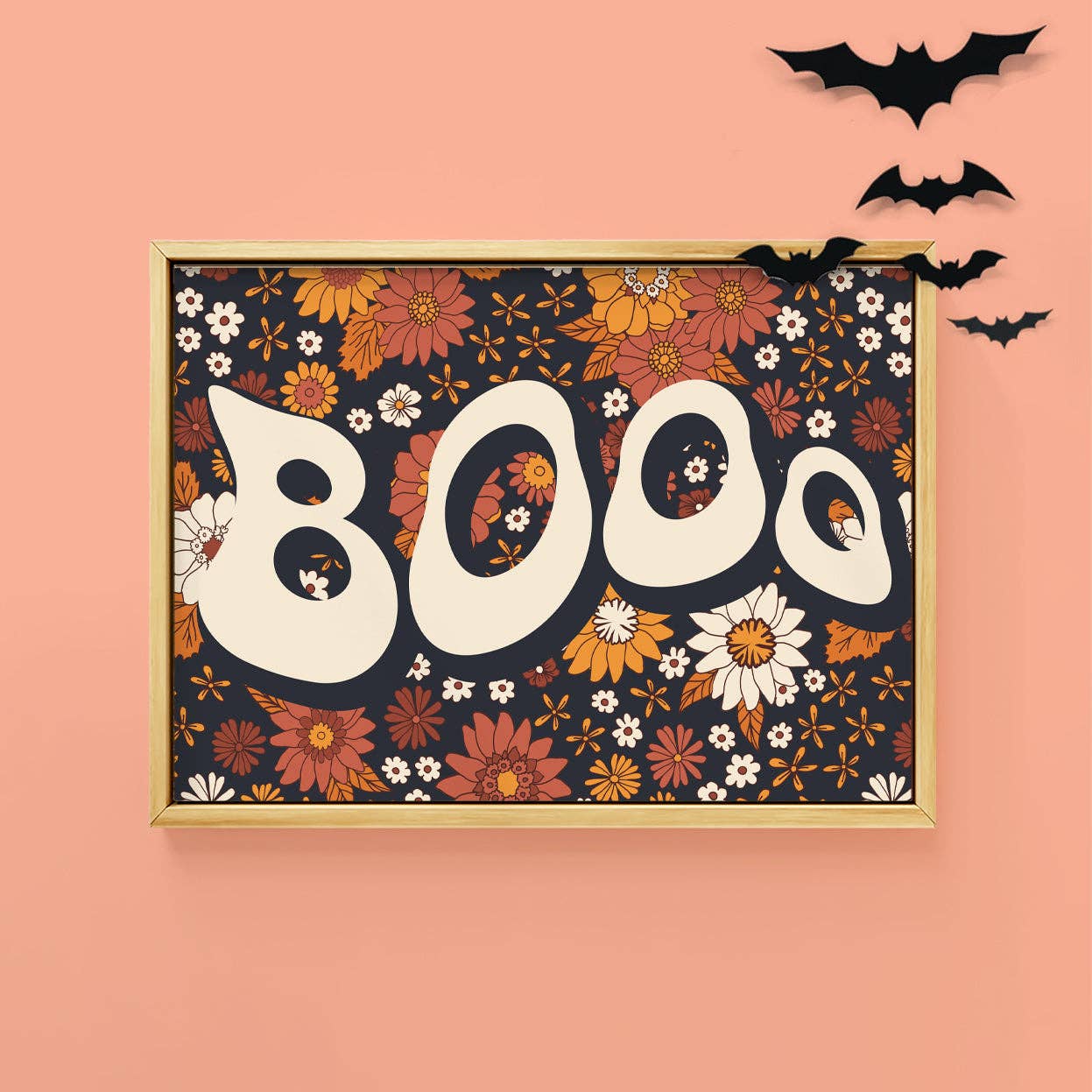 BOO RETRO DARK FLORAL PRINT: A5