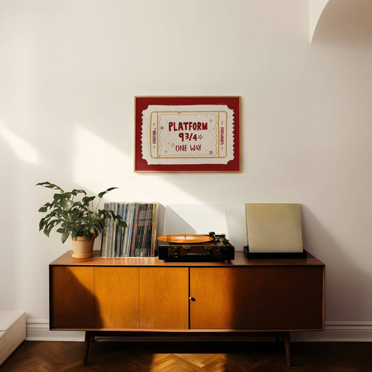 Platform 9 3/4 Singular Ticket Art Print: A5