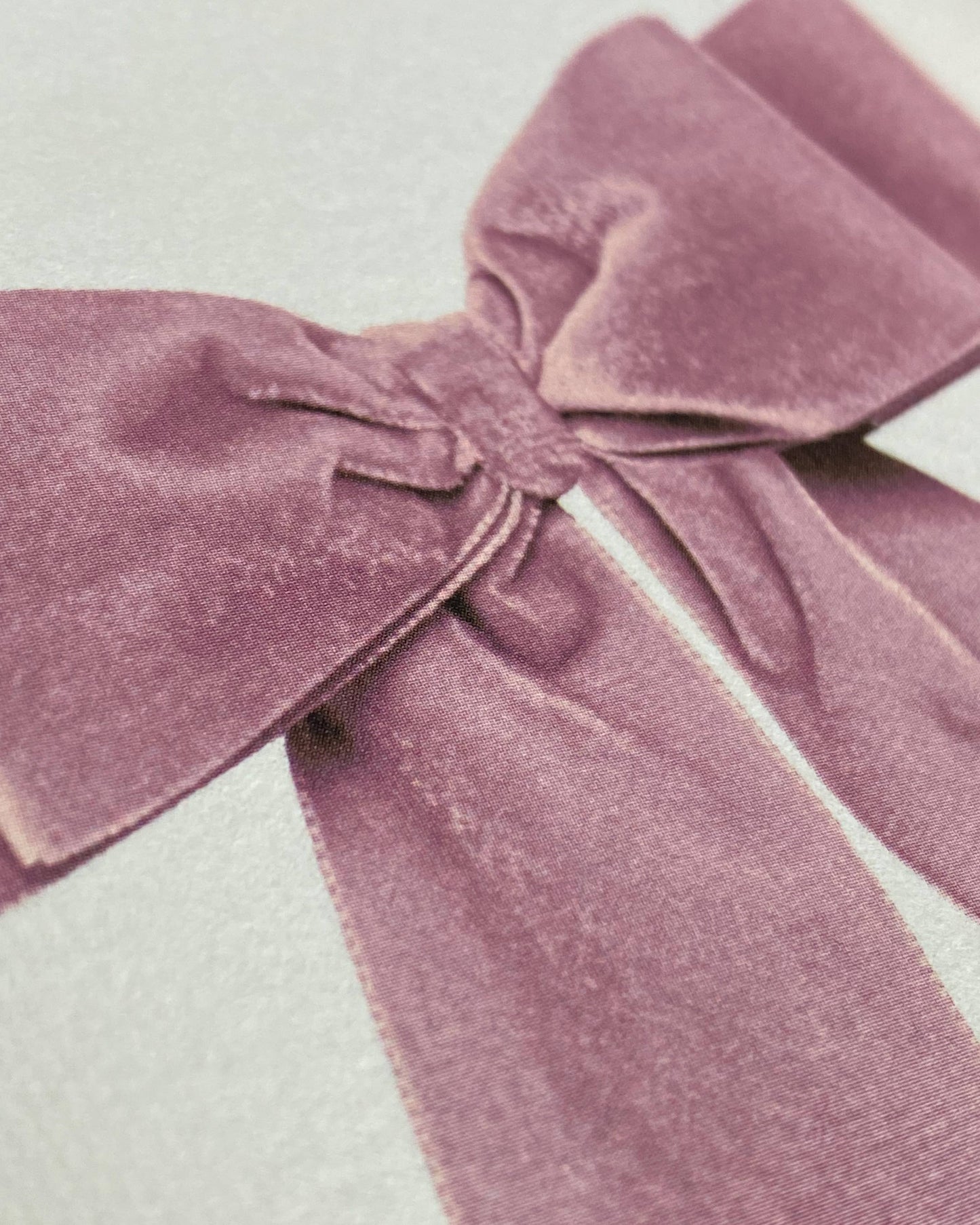 Baby Pink Velvet Bow Greeting Card