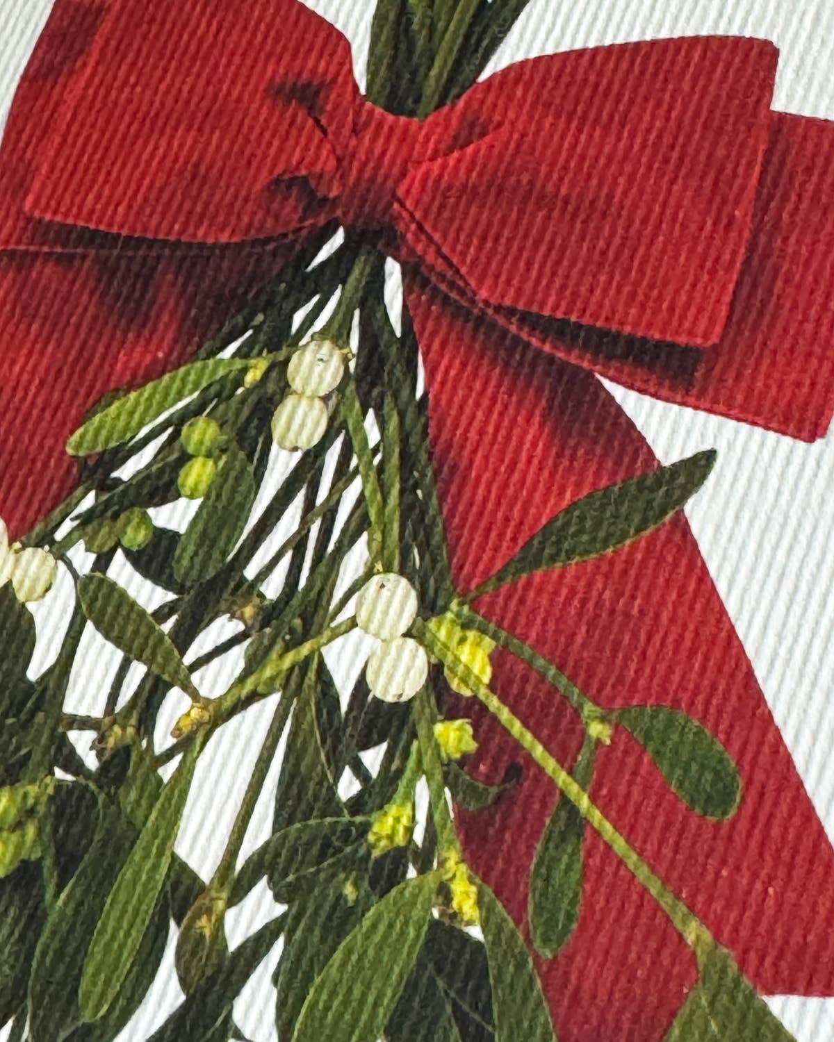 Mistletoe Bow Christmas Greeting Card