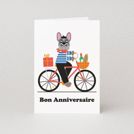 Bon Anniversaire Birthday Greeting Card | Dog Birthday Cards
