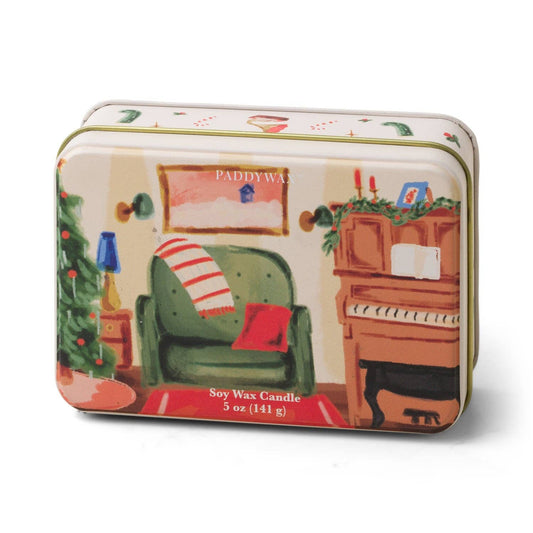 Paddywax Christmas Tin Piano - Pomegranate Spruce