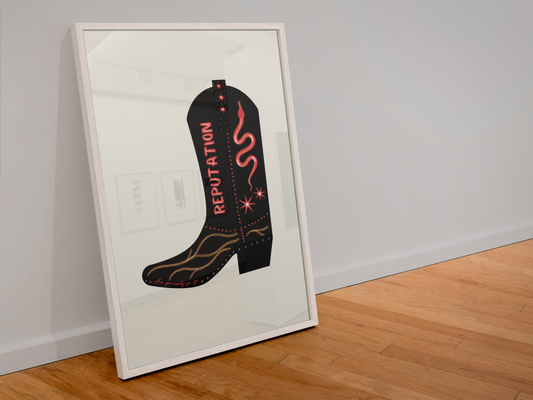 Reputation Cowgirl Boot print: A4