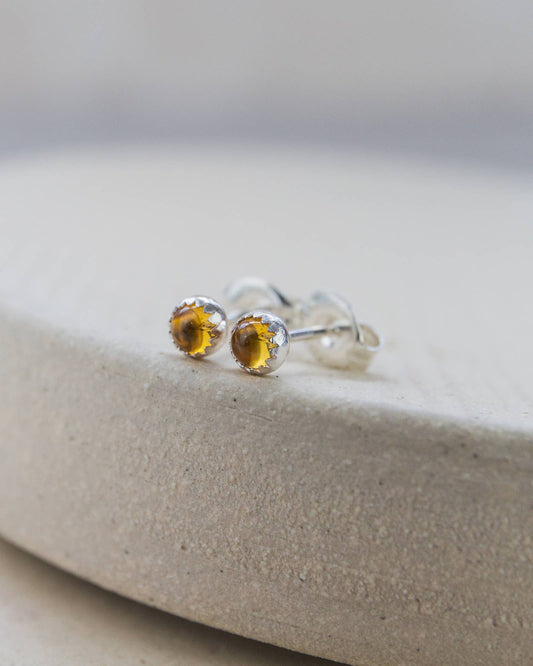 Citrine Mini Gemstone Studs
