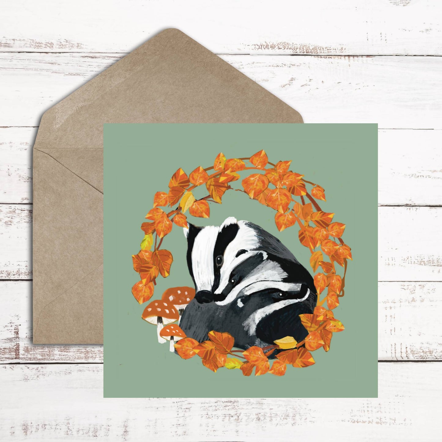 Badgers and Toadstools Card