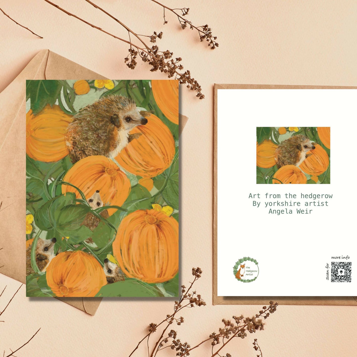 Hedgehog Pumpkin card