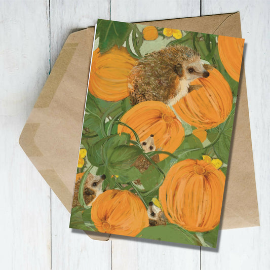 Hedgehog Pumpkin card