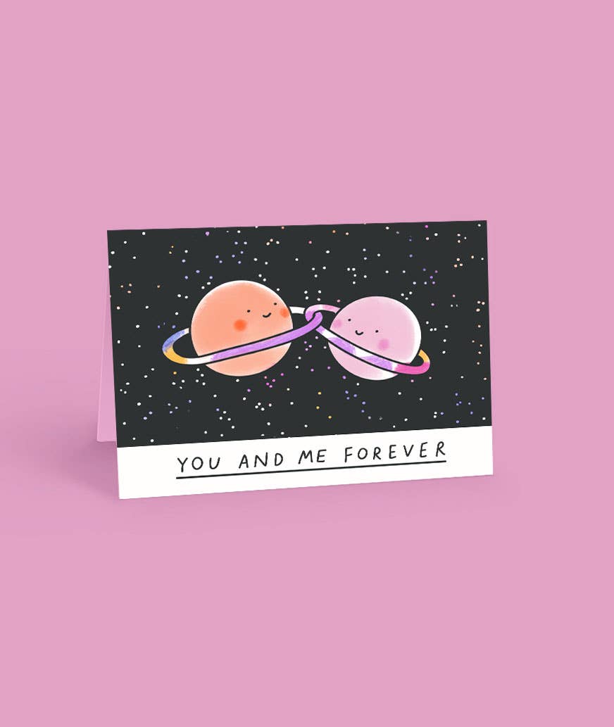 You and Me Forever Planets Valentine’s Greeting Card