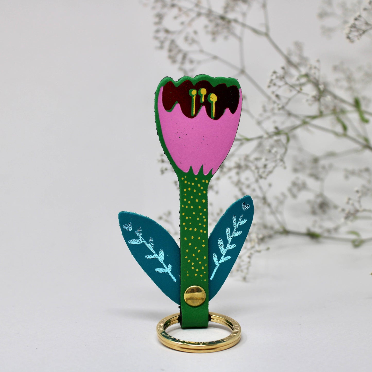 Tulip Flower Key Fob