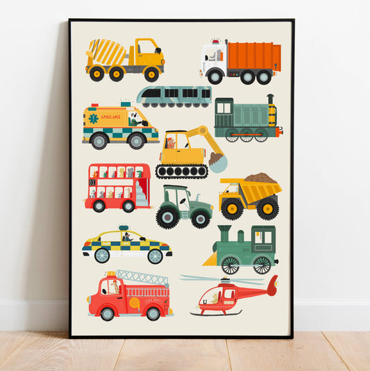 Children's Vehicle Art Print